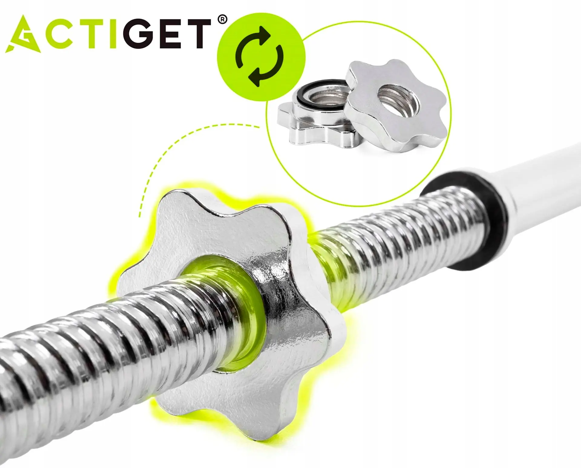 Гриф для штанги Actiget ACT0006 180cm (Chrome) - 7