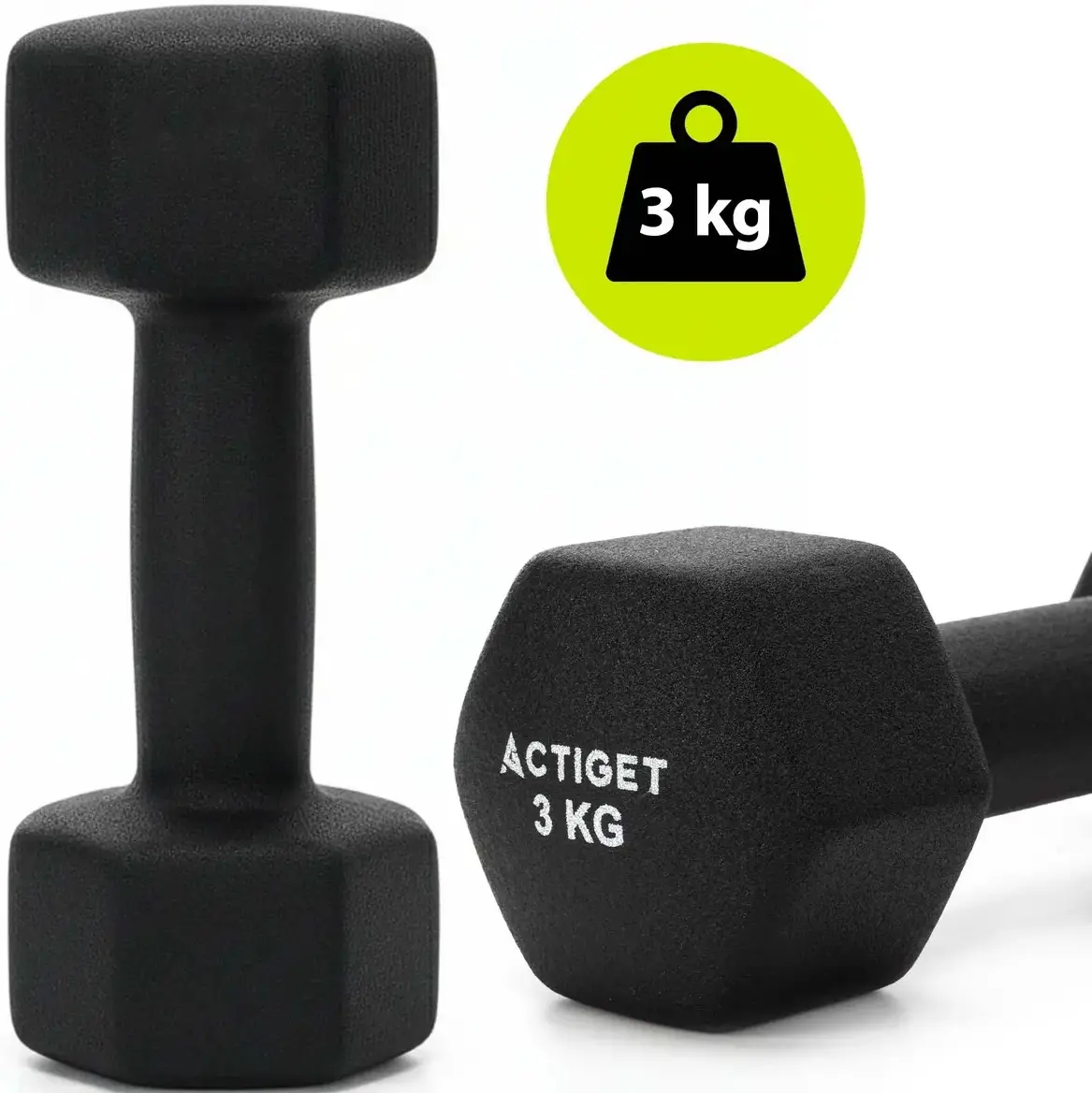 Набор гантелей Actiget ACT0169 12kg (Black/White) - 3