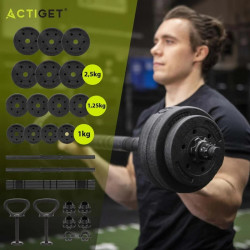 Набор гантели + штанга + гири 4в1 Actiget ACT0046 (Black) Thumb