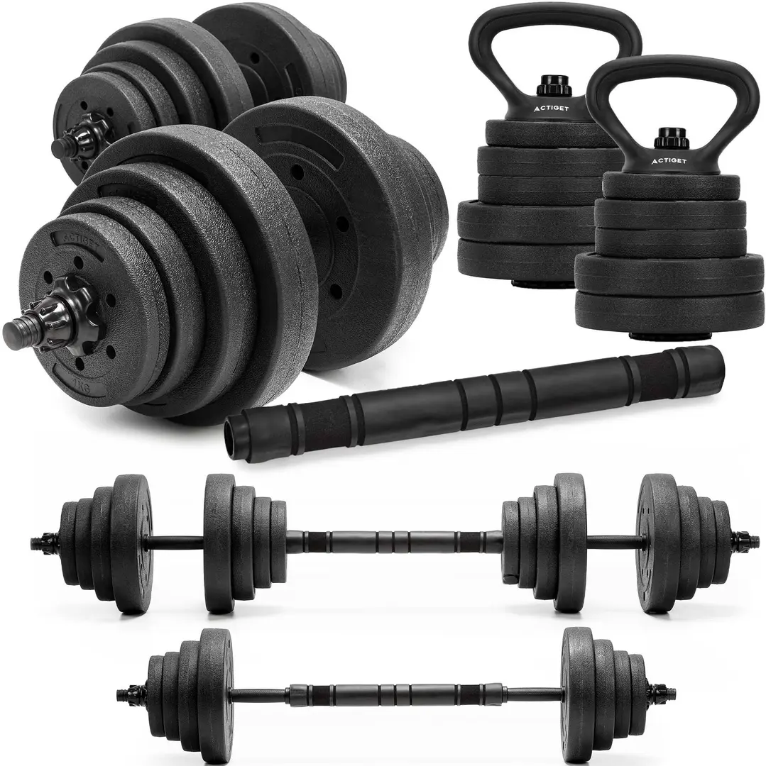 Набор гантели + штанга + гири 4в1 Actiget ACT0046 (Black)