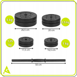 Регулируемая гантель Actiget ACT0112 20kg (Black) Thumb