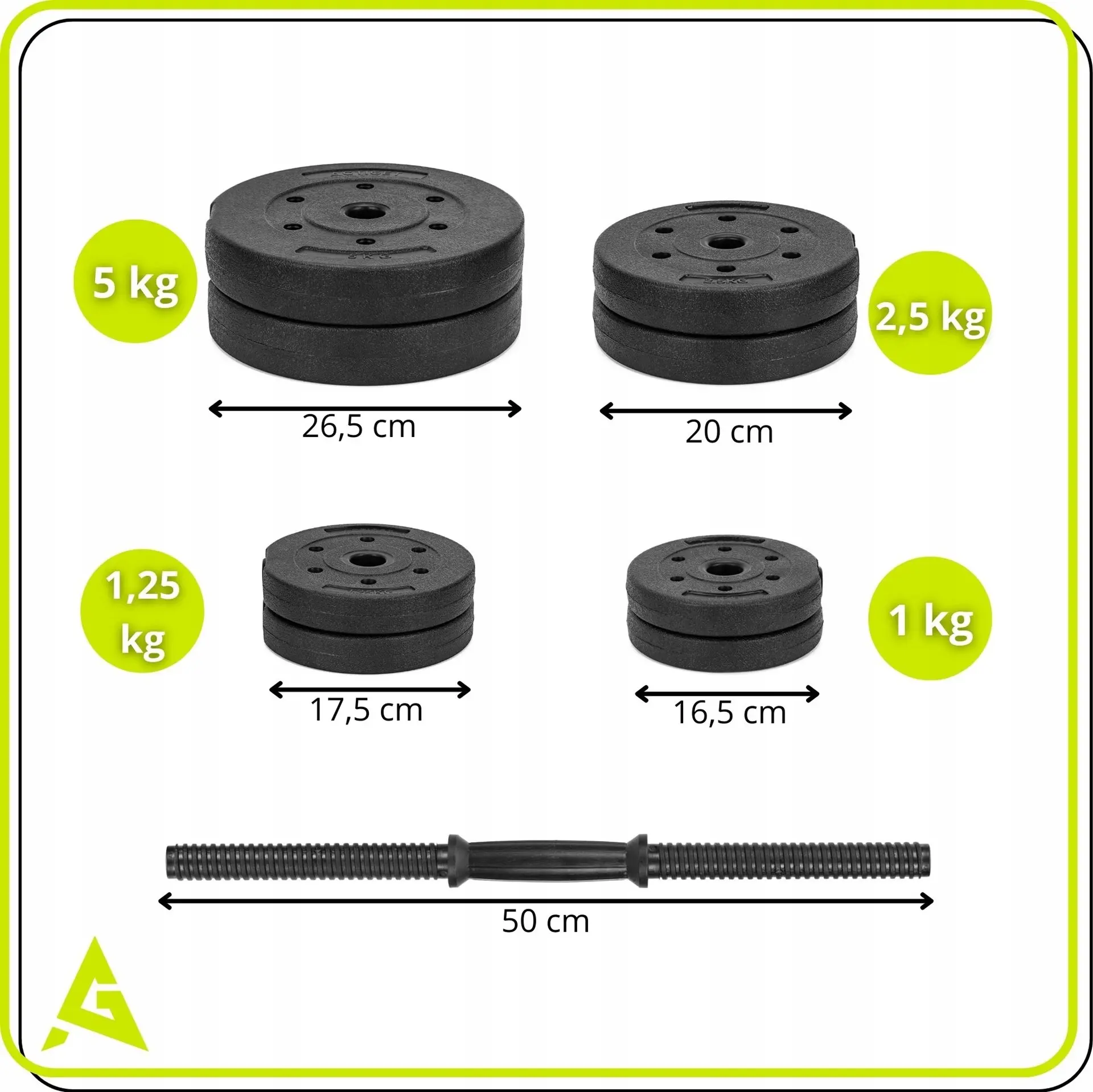 Регулируемая гантель Actiget ACT0112 20kg (Black) - 6