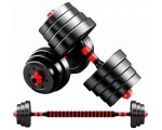 Гантели-штанга 2в1 BodyFit BGR30 30kg (Black/Red)