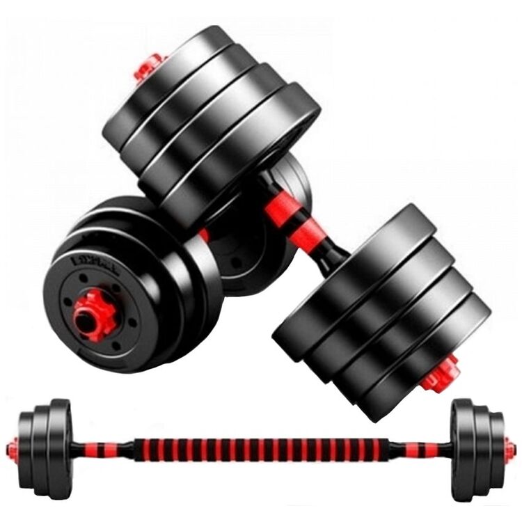 Гантели-штанга 2в1 BodyFit BGR30 30kg (Black/Red)