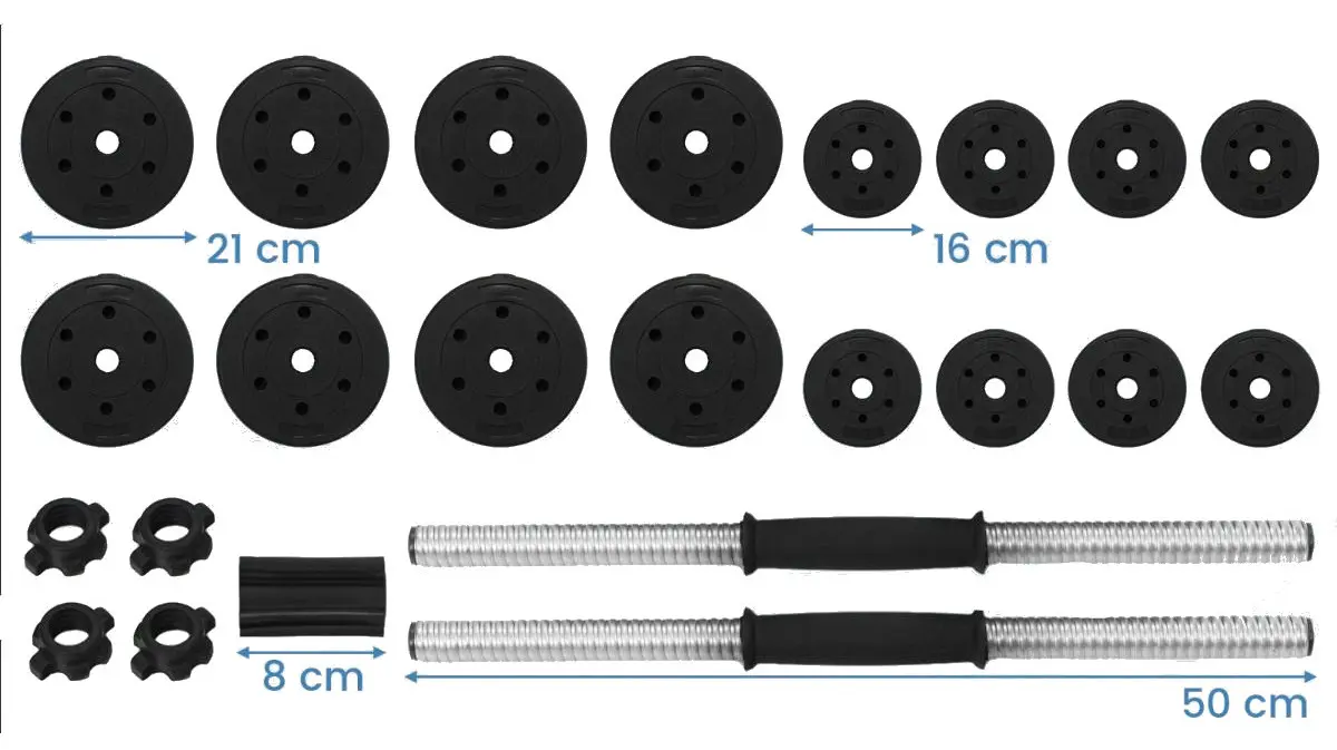 Set gantere + haltera Costway SP38532 (Black) - 2