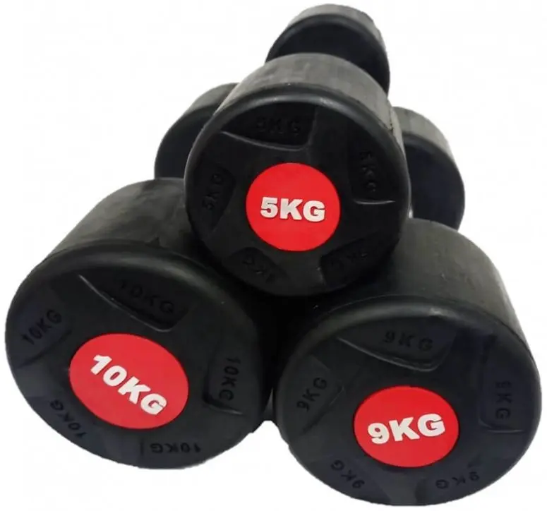 Гантель обрезиненная Dayu Fitness DY-DB-202 37.5kg (Black) - 2