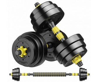 Гантели-штанга 2в1 FitTronic FG20 20kg (Black/Yellow)