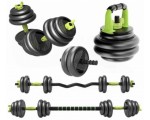 Набор гантели + штанга + гири 5в1 FitTronic ZK20 20kg (Black/Green)