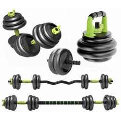Набор гантели + штанга + гири 5в1 FitTronic ZK30 30kg (Black/Green)