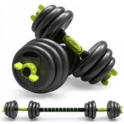 Set gantere + haltera + greutati 5in1 FitTronic ZK40 40kg (Black/Green) Thumb