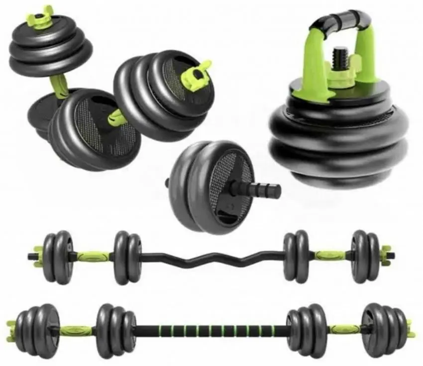 Set gantere + haltera + greutati 5in1 FitTronic ZK40 40kg (Black/Green)