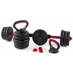 Набор гантели + штанга + гири 6в1 FitTronic KF20 20kg (Black/Red) Thumb