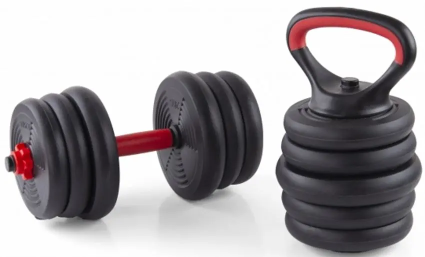 Набор гантели + штанга + гири 6в1 FitTronic KF30 30kg (Black/Red)