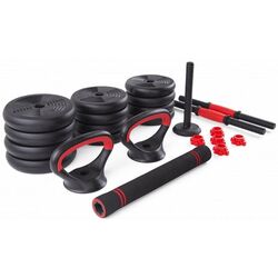 Набор гантели + штанга + гири 6в1 FitTronic KF30 30kg (Black/Red) Thumb