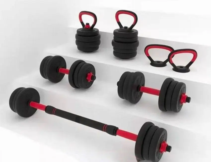 Набор гантели + штанга + гири 6в1 FitTronic KF30 30kg (Black/Red)