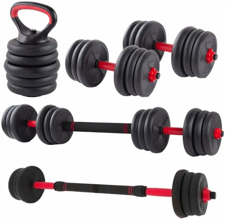 Набор гантели + штанга + гири 6в1 FitTronic KF30 30kg (Black/Red)