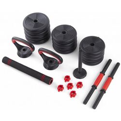 Set gantere + haltera + greutati 6in1 FitTronic KF40 40kg (Black/Red) Thumb