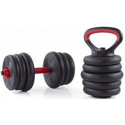Set gantere + haltera + greutati 6in1 FitTronic KF40 40kg (Black/Red) Thumb