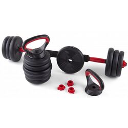 Set gantere + haltera + greutati 6in1 FitTronic KF40 40kg (Black/Red) Thumb