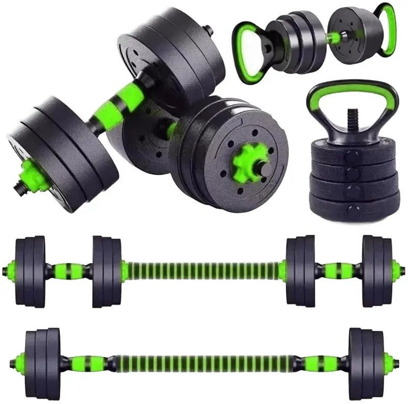 Set gantere + haltera + greutati 7in1 FitTronic GKF40 40kg (Black/Green)