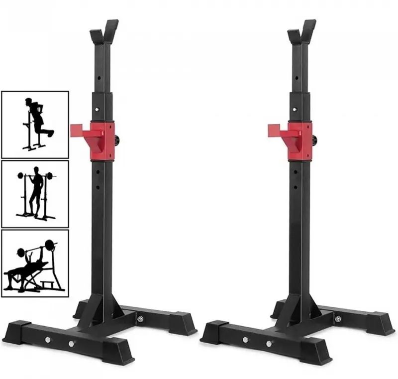 Set suport bara olimpica Hiperlion Squat (Black/Red)