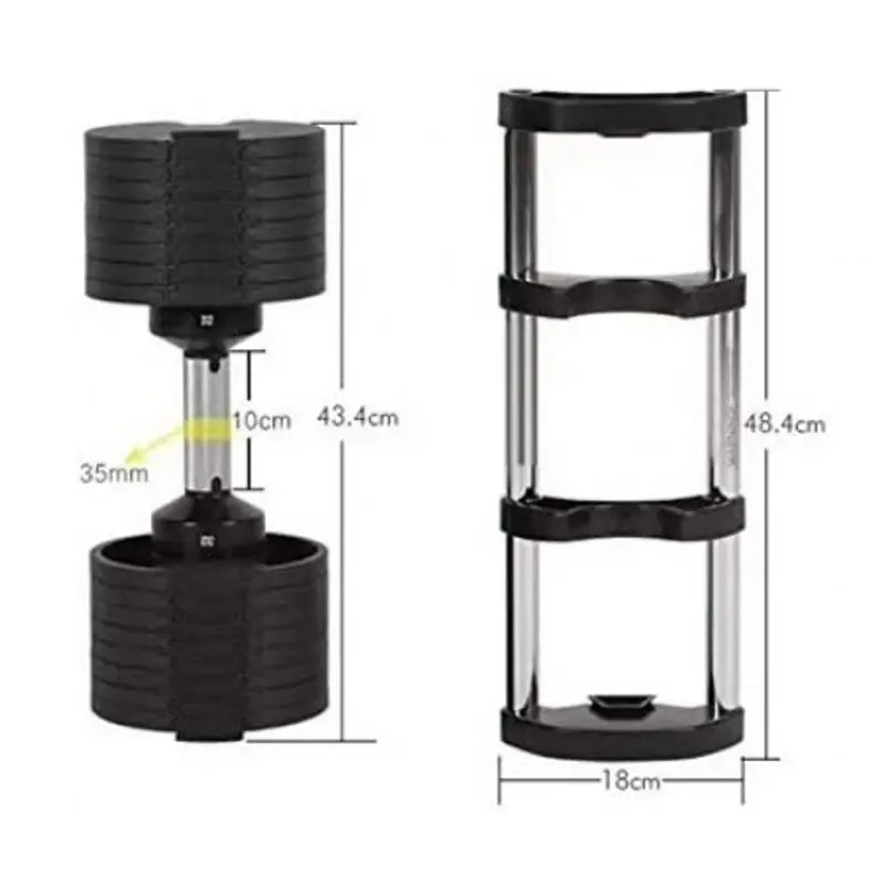 Регулируемая гантель Hiperlion YLK007 2-32 kg (Black)