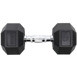 Гантель обрезиненная HMS Hex Pro 12kg (Black) Thumb