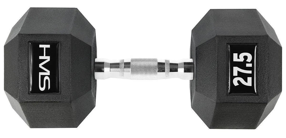 Гантель обрезиненная HMS Hex Pro 27.5kg (Black)
