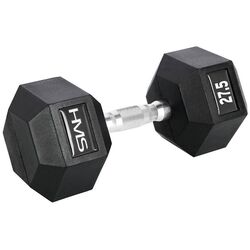 Гантель обрезиненная HMS Hex Pro 27.5kg (Black) Thumb