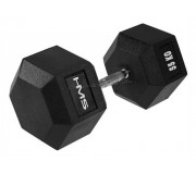 Гантель обрезиненная HMS Hex Pro 55kg (Black)