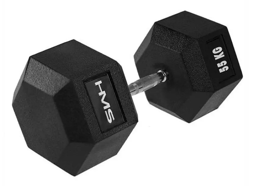 Gantera cauciucata HMS Hex Pro 55kg (Black)