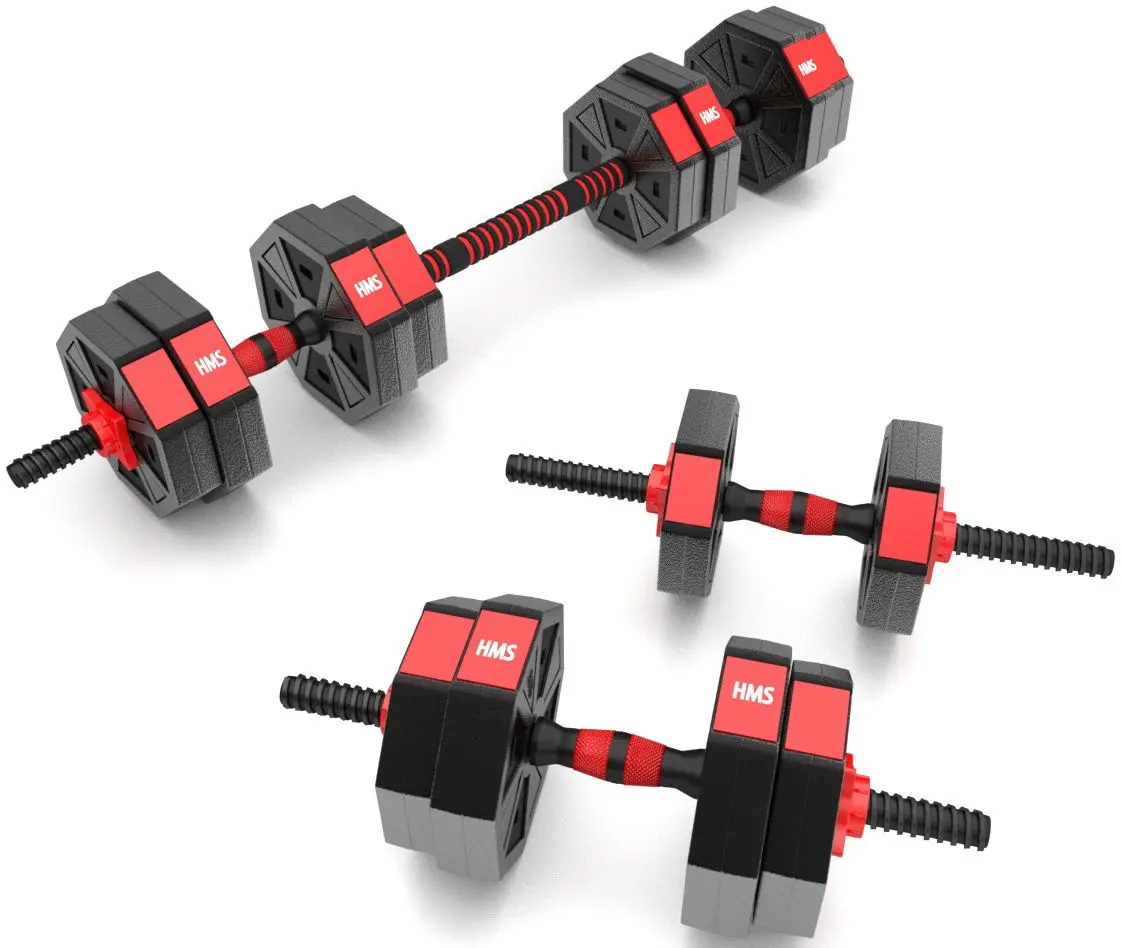 Gantere-haltera 2in1 HMS SGC15 15kg (Black/Red)