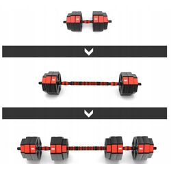 Гантели-штанга 2в1 HMS SGC30 30kg (Black/Red) Thumb