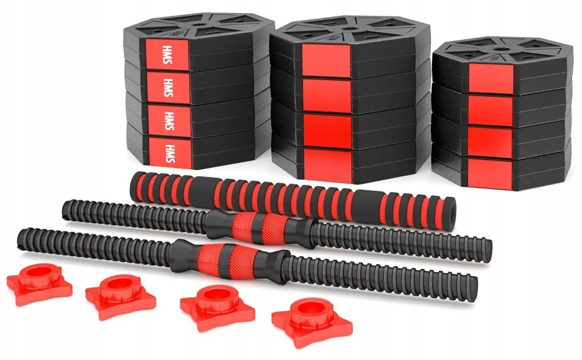 Гантели-штанга 2в1 HMS SGC30 30kg (Black/Red)