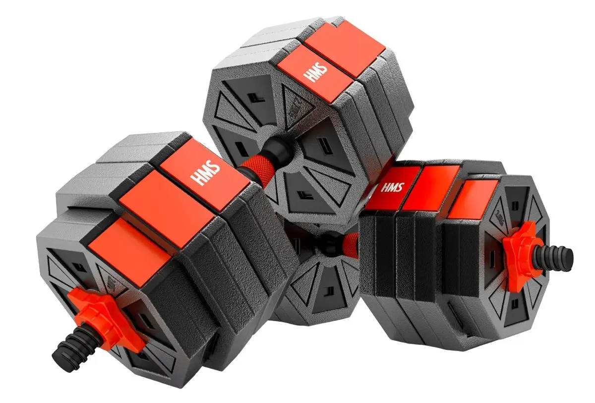 Гантели-штанга 2в1 HMS SGC30 30kg (Black/Red)