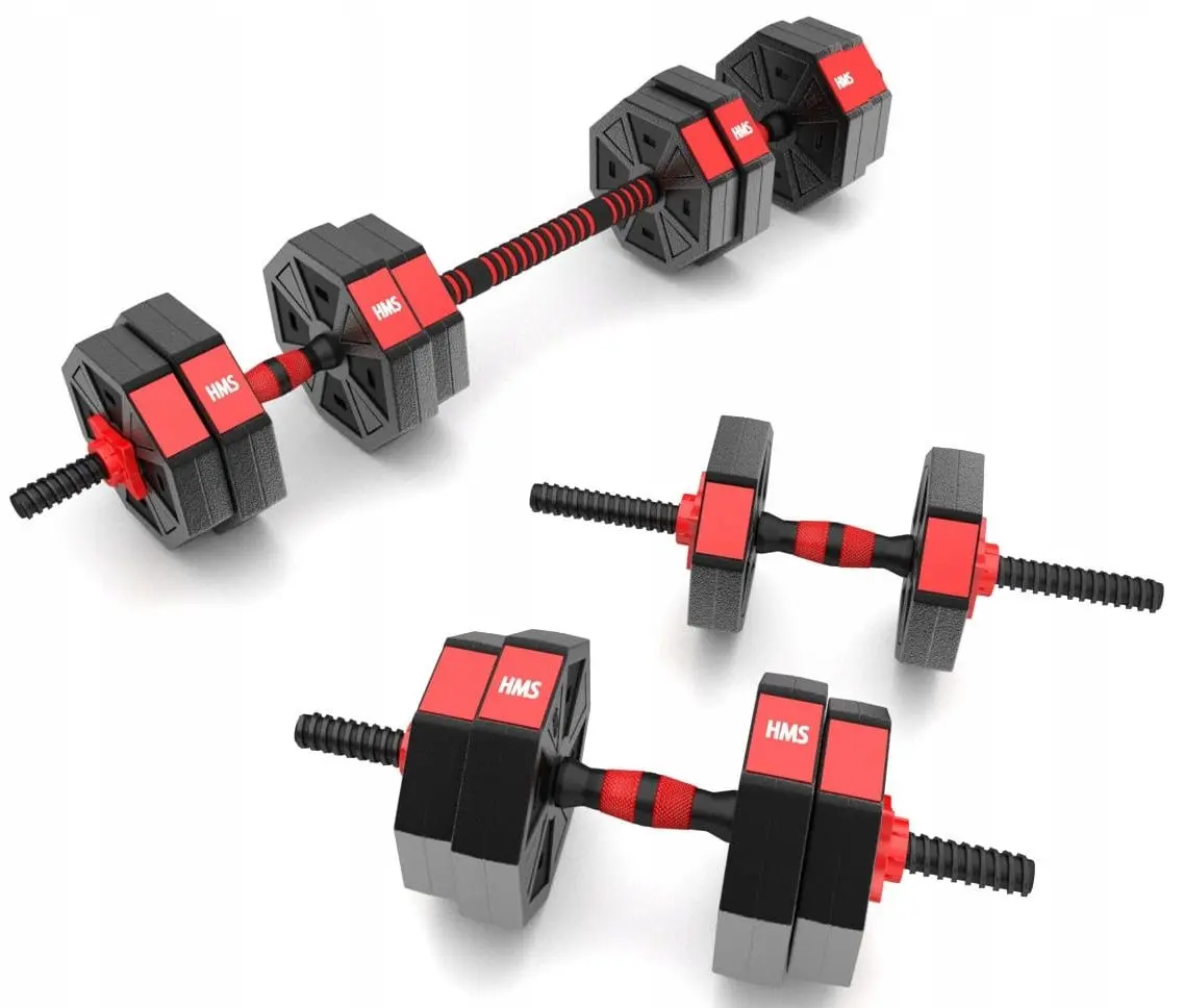 Гантели-штанга 2в1 HMS SGC40 40kg (Black/Red) - 6