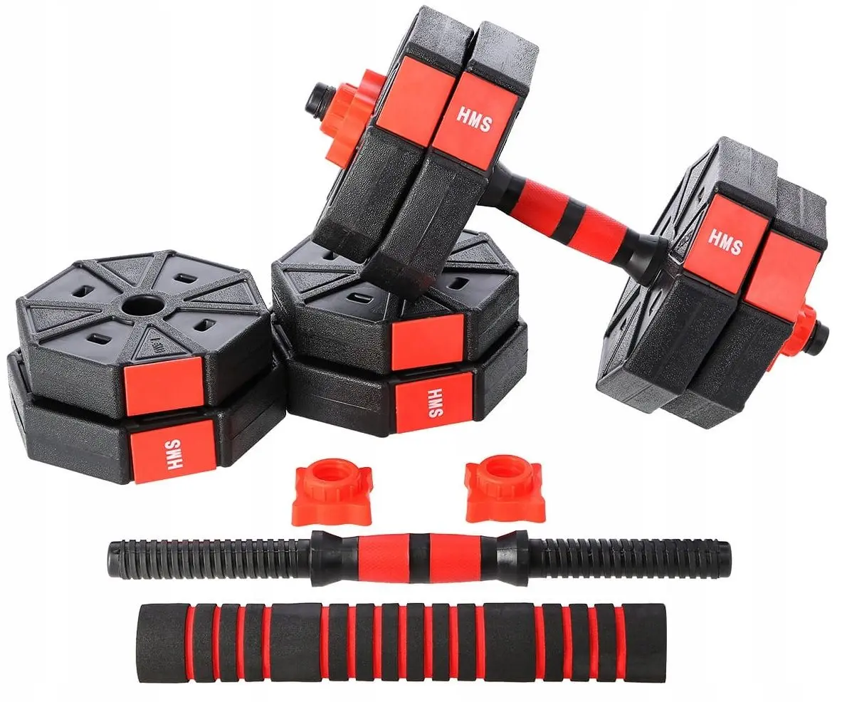 Гантели-штанга 2в1 HMS SGC40 40kg (Black/Red) - 4