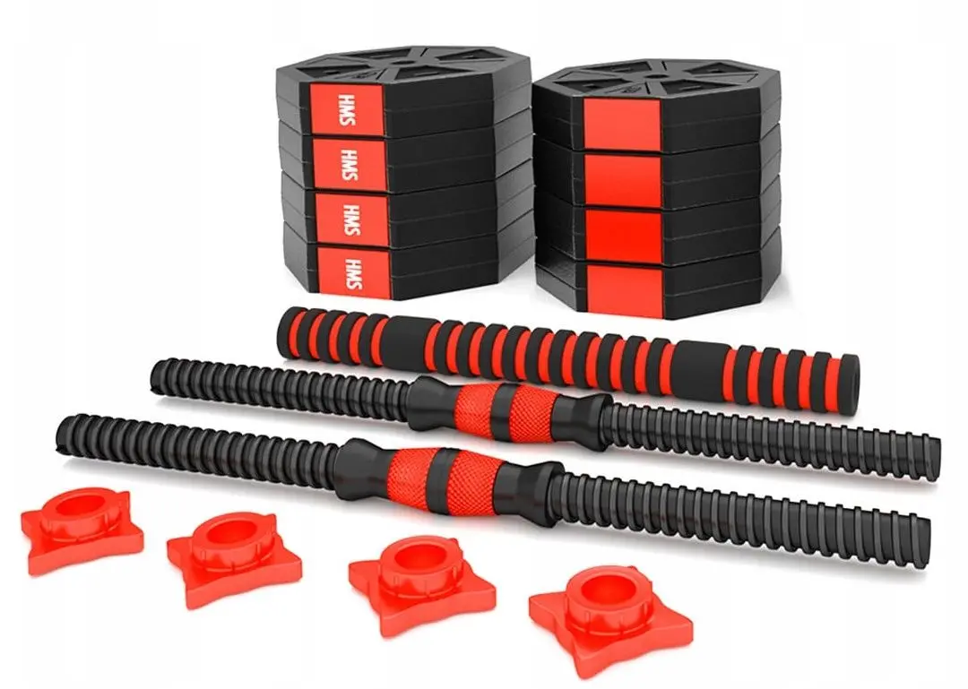Гантели-штанга 2в1 HMS SGC40 40kg (Black/Red) - 3