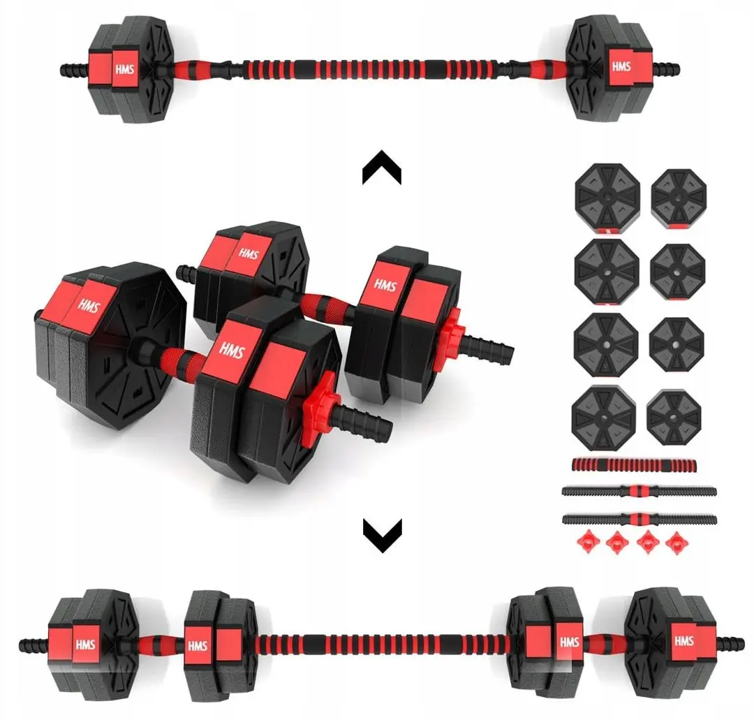 Гантели-штанга 2в1 HMS SGC40 40kg (Black/Red) - 2
