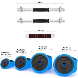 Gantere-haltera 2in1 HMS SGG30 30kg (Black/Blue) Thumb