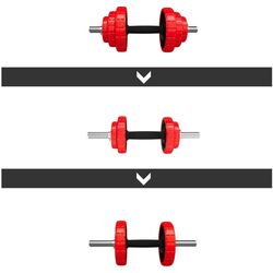 Gantere-haltera 2in1 HMS SGGX20 20kg (Black/Red) Thumb