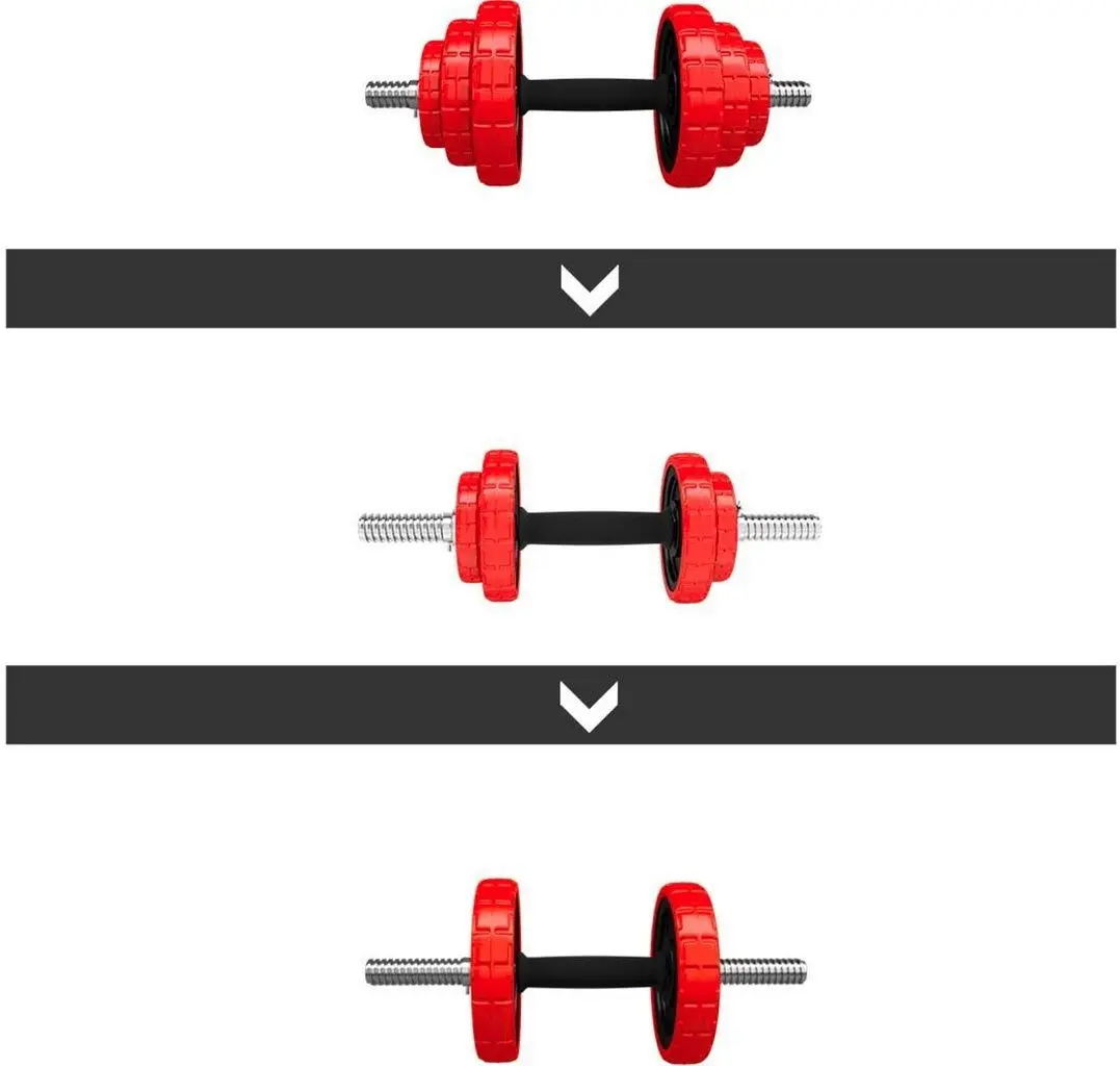 Gantere-haltera 2in1 HMS SGGX20 20kg (Black/Red)