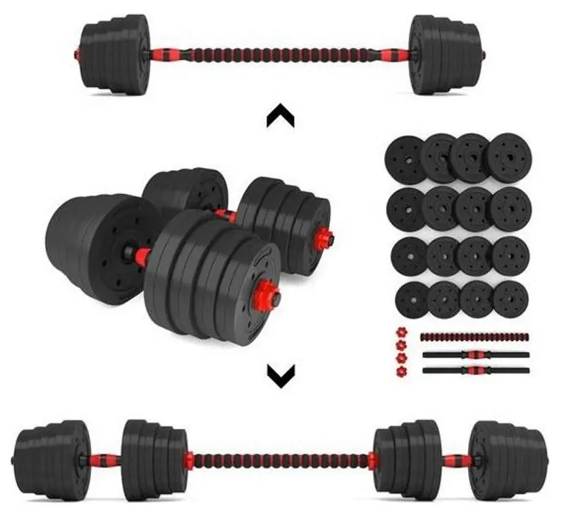 Gantere-haltera 2in1 HMS SGP30 30kg (Black/Red)