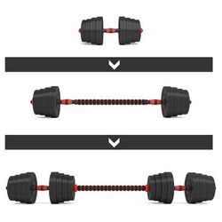 Gantere-haltera 2in1 HMS SGP30 30kg (Black/Red) Thumb