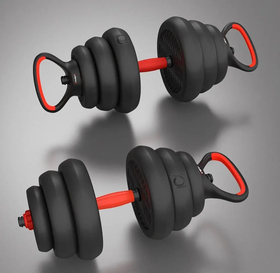 Set de gantere cu greutati detasabile Hms SGN120 Pro 20kg (Black/Red)