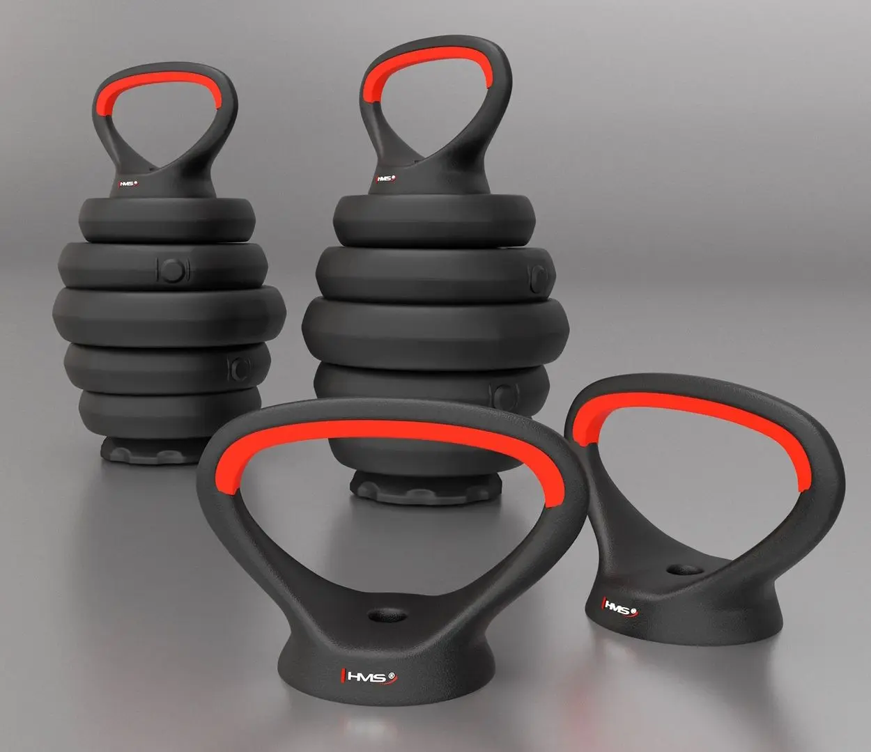 Set de gantere cu greutati detasabile Hms SGN120 Pro 20kg (Black/Red)