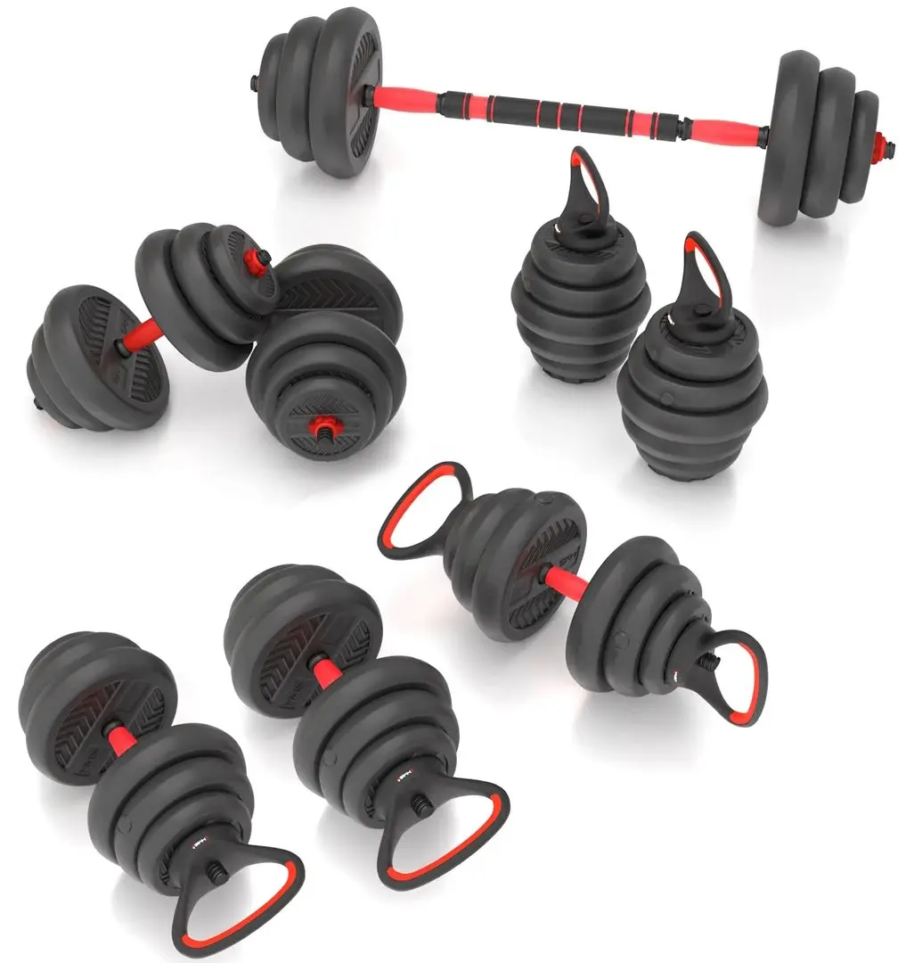 Set de gantere cu greutati detasabile Hms SGN120 Pro 20kg (Black/Red)