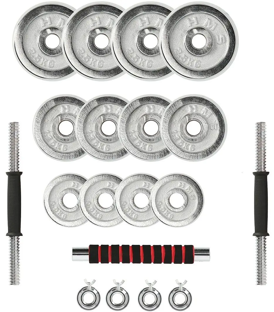 Set gantere HMS STC21 21kg (Black/Chrome)