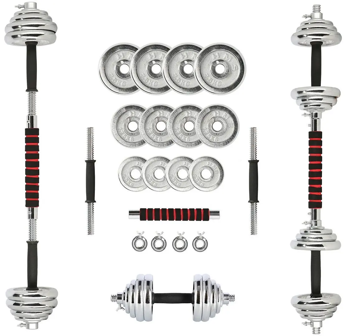 Set gantere HMS STC21 21kg (Black/Chrome)