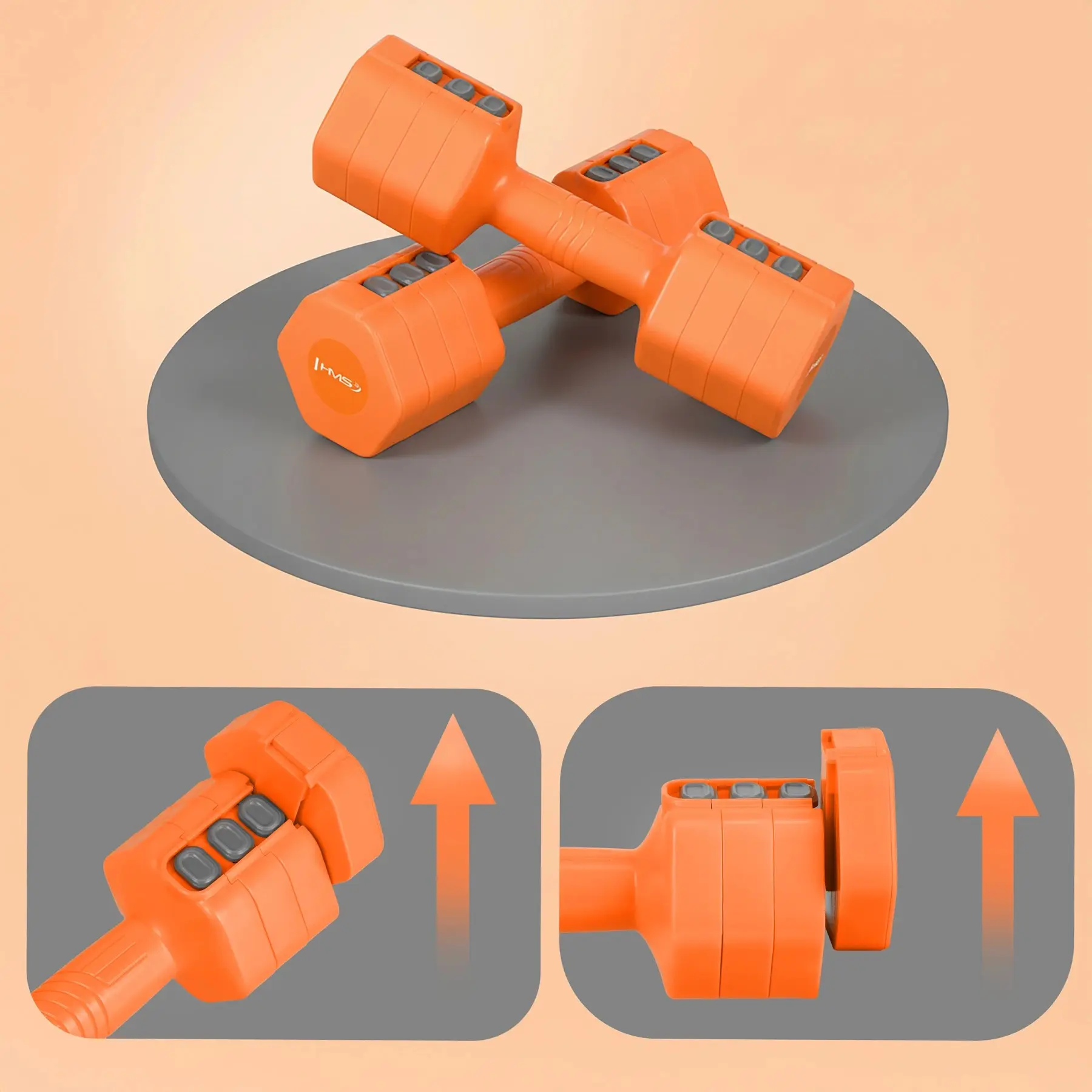 Set gantere HMS HL03 2x2.5kg (Orange) - 7